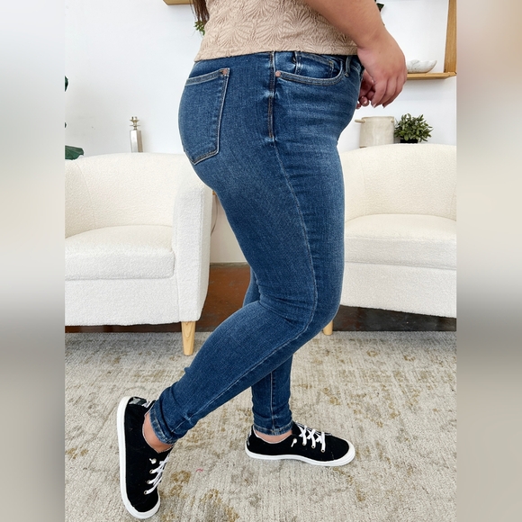 Skinny Judy Blue High-Rise Waist Denim Handsand Jeans Slim Stretchy Ankle Pants - Picture 7 of 16